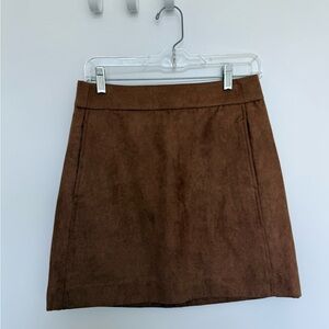 J. Crew Brown Suede A-Line Skirt